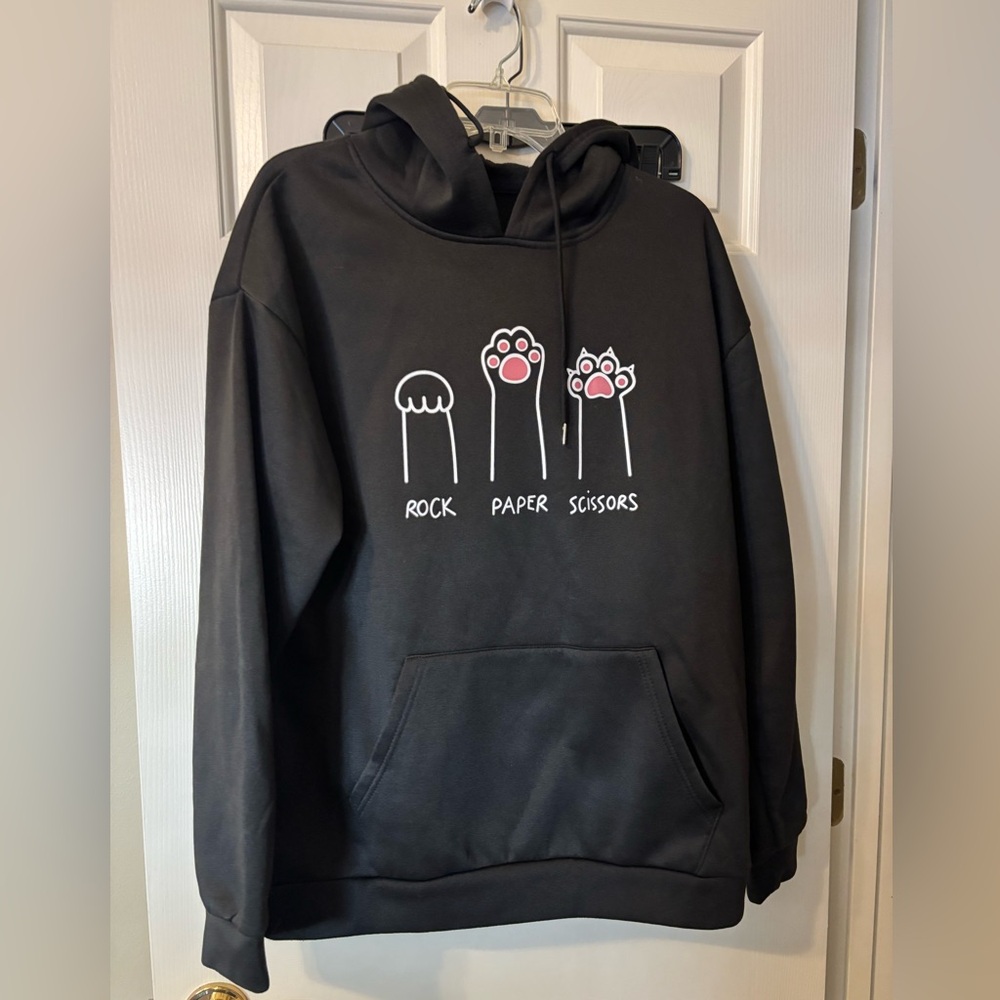 Black Hoodie.  Never worn. Size XL however I feel it is closer to a L